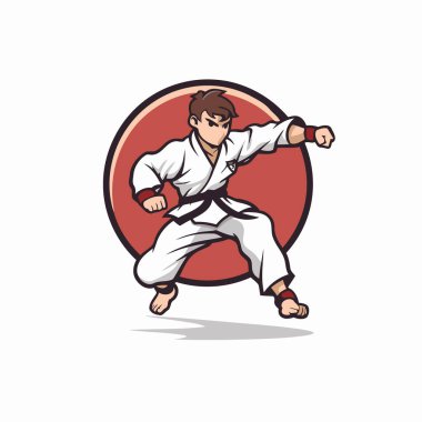 Tekvando. karateyal sanat vektör illüstrasyonu.