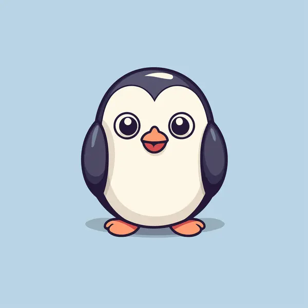 Lindo Pingüino Dibujos Animados Ilustración Vectorial Lindo Pingüino — Archivo Imágenes Vectoriales