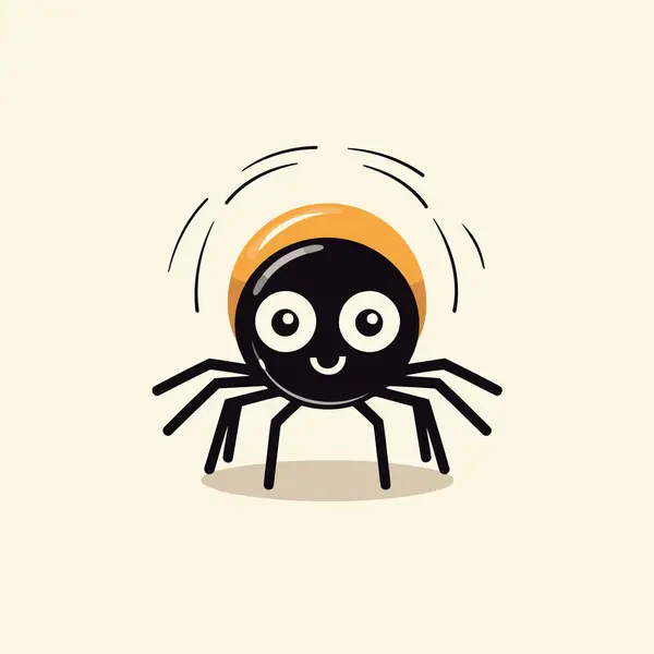 Cartoon Spider Vector Illustration Flat Style Isolated White Background — Stock Vector