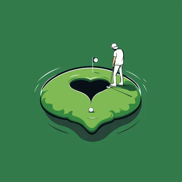 Golf Club Logo Design Template Vector Illustration Golf Player Green — Stock Vector