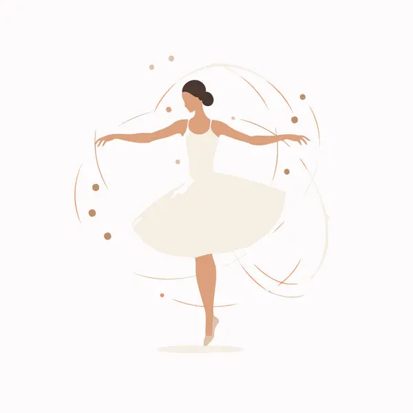 Vector Illustratie Van Ballerina Een Witte Tutu Een Witte Achtergrond — Stockvector