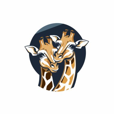 Zürafa başı logo şablonu vektör çizimi tasarımı. EPS 10