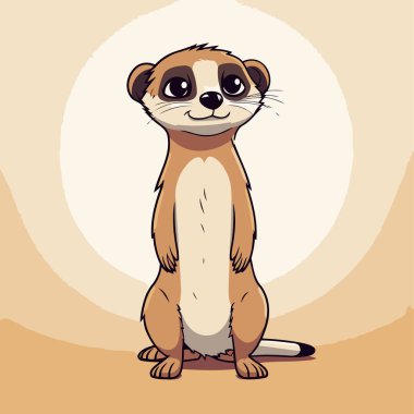 Şirin küçük mirket. Komik bir hayvanın vektör çizimi.