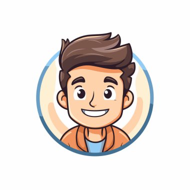 Beyaz arka planda sevimli çocuk çizgi film karakter vektörü çizimi.