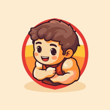 Tatlı çocuk çizgi film karakteri. Küçük bir çocuğun vektör çizimi.