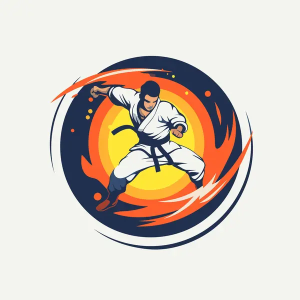 Taekwondo Karate Taekwondo Vektor Illustration — Stockvektor