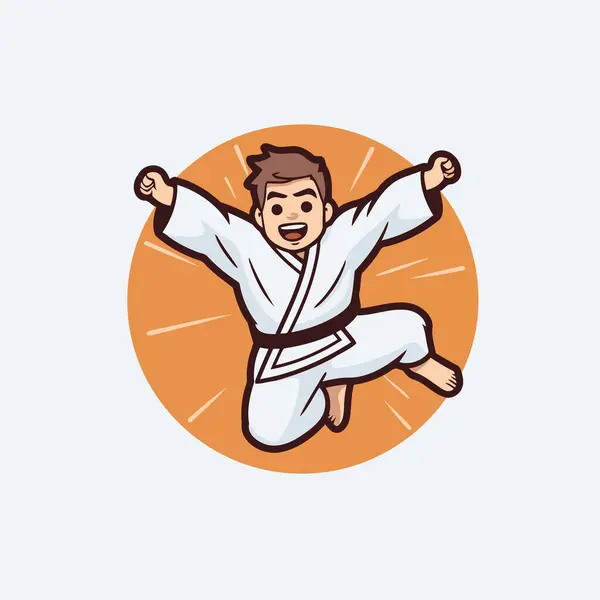 Een Taekwondo Karateiale Kunst Vector Illustratie — Stockvector