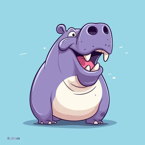 Een Tekenfilmnijlpaard Vector Illustratie Van Grappige Hippo Karakter — Stockvector