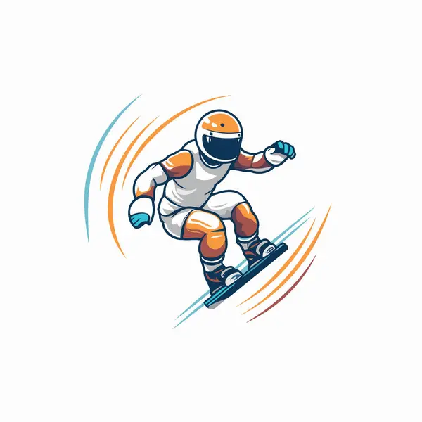 Ilustração Vetorial Esqui Logotipo Desporto Esqui Ícone Esquiador — Vetor de Stock