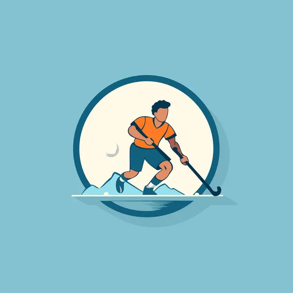Skiing Flat Icon Vector Illustration Web Mobile Design — Stock Vector