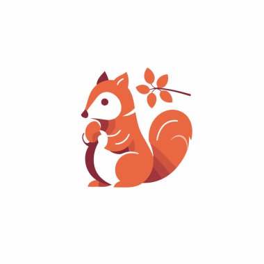 Şirin sincap vektör logosu tasarım şablonu. Şirin sincap simgesi.