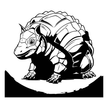 Triceratops. Tarzlanmış bir dinozorun vektör çizimi.