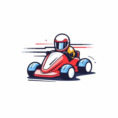 Karting yarışı. Karting yarışı. vektör illüstrasyonu.