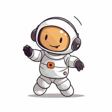 Astronot karakteri beyaz bir arkaplanda izole edilmiş. Vektör illüstrasyonu.