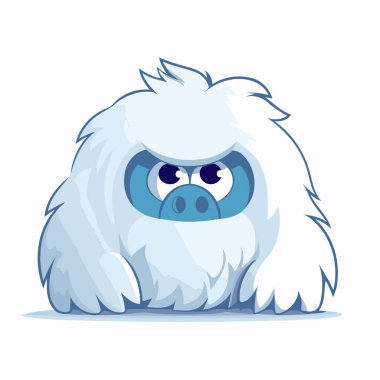 Sevimli çizgi film canavarı. Beyaz arkaplanda izole edilmiş vektör illüstrasyonu.