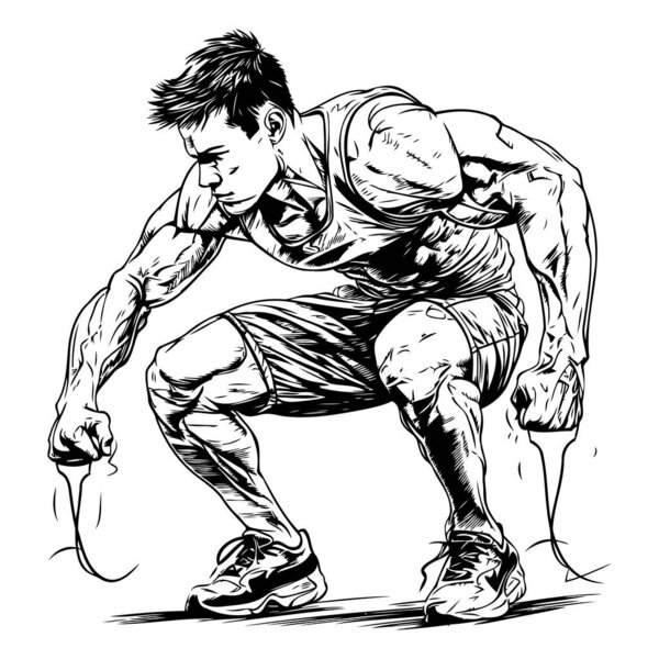 Athletic man. Vector illustration ready for vinyl cutting.