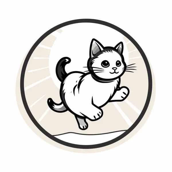 白い背景にかわいい漫画の猫 あなたのデザインのためのベクトルイラスト — ストックベクタ