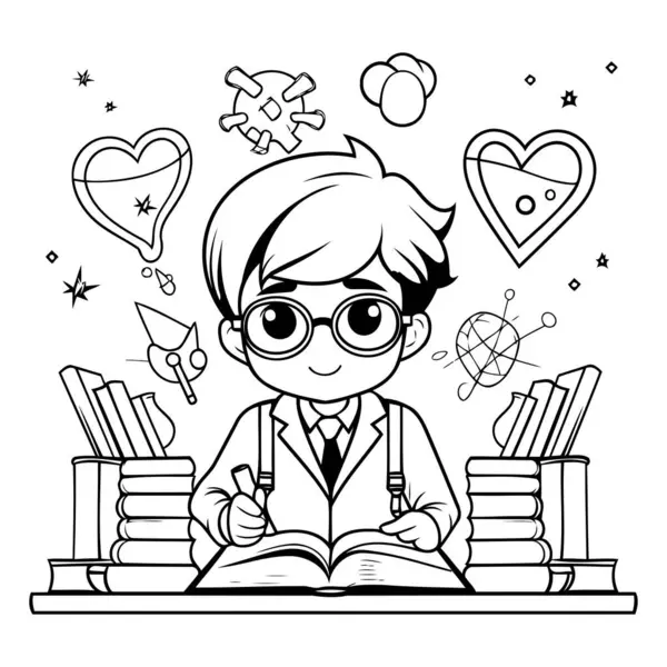 Erkek çizgi film tasarımı. Çocuk çocukluğu, küçük insanlar yaşam tarzı ve insan teması Vektör illüstrasyonu