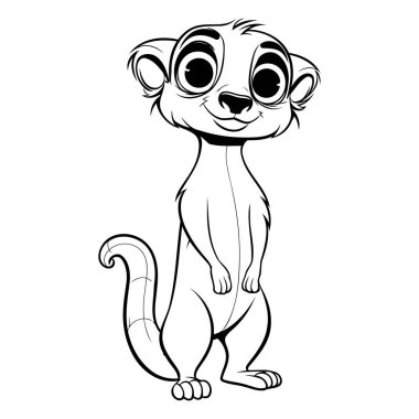 Beyaz arka planda izole edilmiş şirin küçük mirket. Vektör illüstrasyonu.