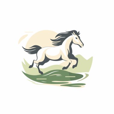 Beyaz arkaplanda izole edilmiş at vektör simgesi. Logo için tasarım elemanı. Etiket. İmzala. amblem.