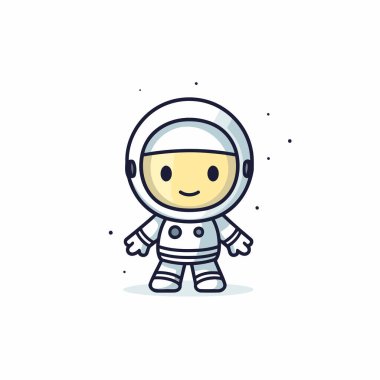 Şirin astronot karalaması. Vektör çizimi. Çizgi film karakteri.