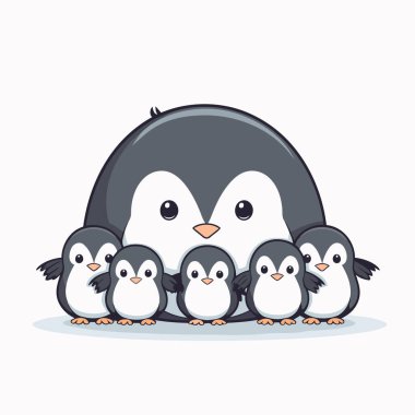 şirin penguen aile ikonu vektör illüstrasyon tasarımı grafik tasarım vektör çizimi grafik tasarımı