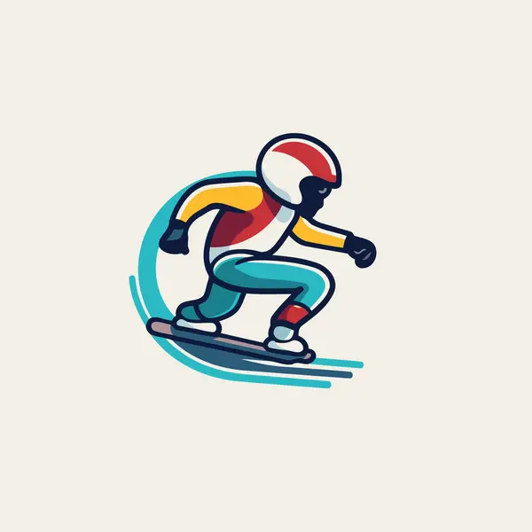 Modelo Design Logotipo Vetor Esqui Ícone Esqui Ícone Esquiador — Vetor de Stock