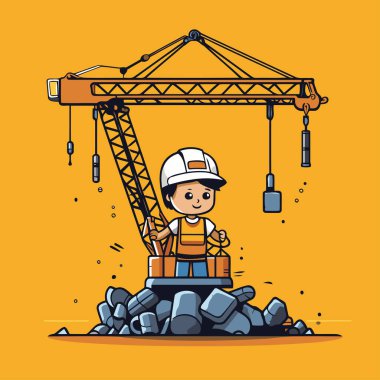 İnşaat işçisi tasarımı. vektör illüstrasyonu eps10 grafik & quot;