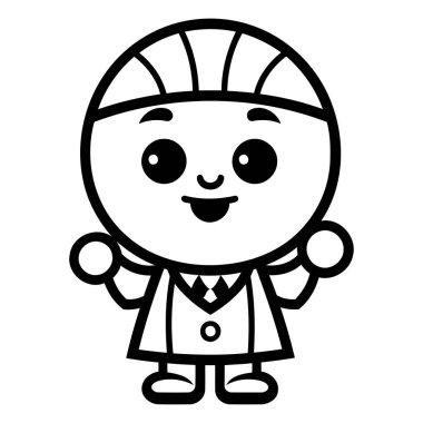 Kawaii üniformalı sevimli kawaii çocuk. vektör illüstrasyonu