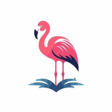 Flamingo Kuş Logosu Tasarımı. Yaratıcı flamingo vektör logosu.