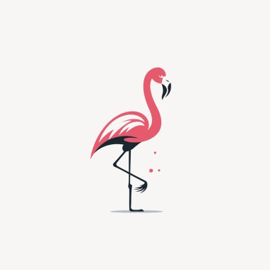 Flamingo vektör logo tasarım şablonu. Flamingo kuş simgesi.