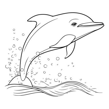 Yunus sudan atlıyor. Çocuklar için boyama kitabı.