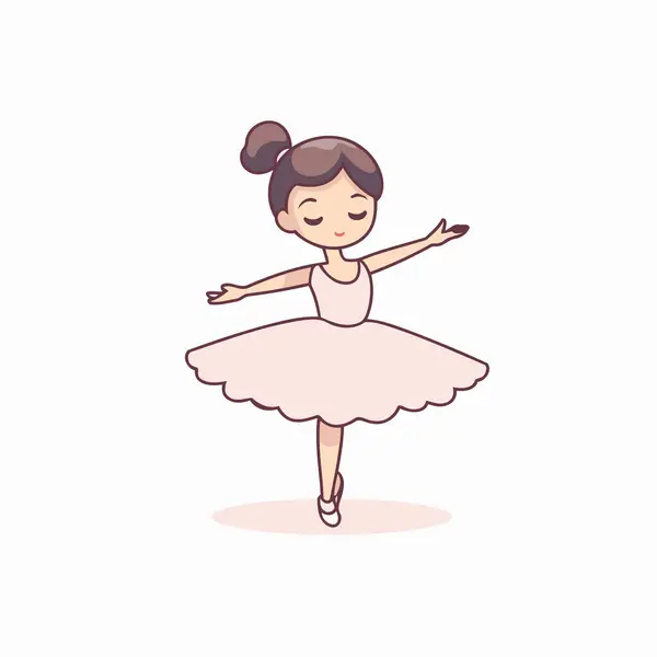 可爱的小芭蕾舞演员在一个Tutu 矢量说明 — 图库矢量图片