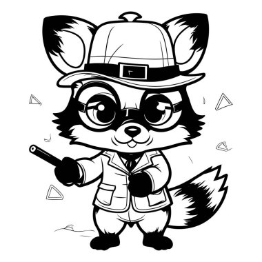 Siyah ve Beyaz Çizgi Film Çizgi Romanları: Şirin Tilki Dedektif Karakteri