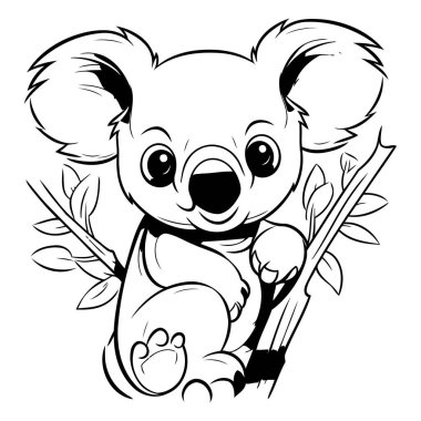 Ok ve yaylı şirin bir koala. Vektör illüstrasyonu.