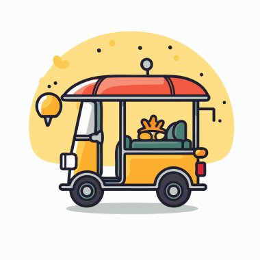 Tuk Tuk ikonu. Düz tasarım tarzında vektör illüstrasyonu.