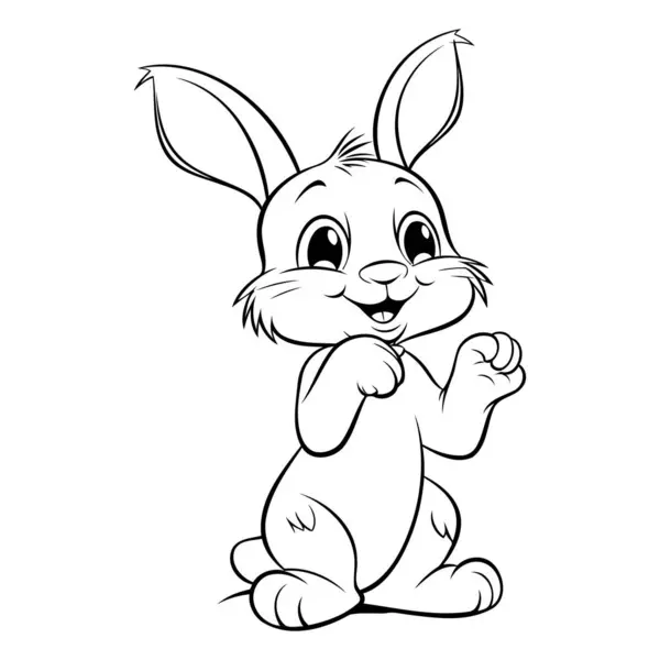 Easter Bunny Kleurplaat Voor Kinderen Printen Online Vectorillustratie — Stockvector