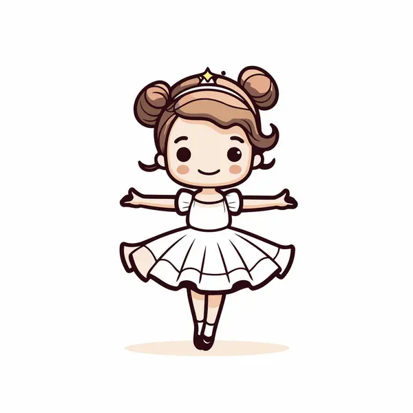 Carina Piccola Ballerina Tutù Illustrazione Vettoriale — Vettoriale Stock