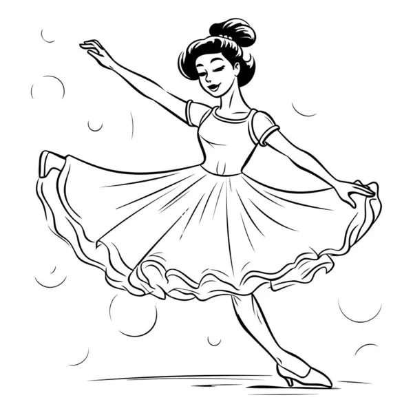 Bailarina Num Tutu Ilustração Vetorial Bailarina — Vetor de Stock