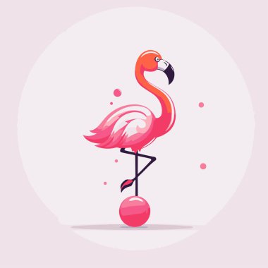 Flamingo vektör çizimi. Çizgi film tarzı. Beyaz arkaplanda izole.