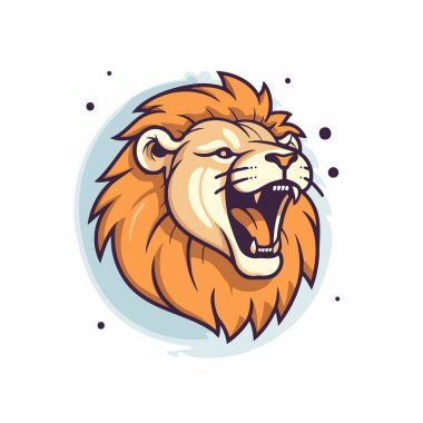 Aslan başlı logo. Aslan başlı maskotun vektör çizimi.