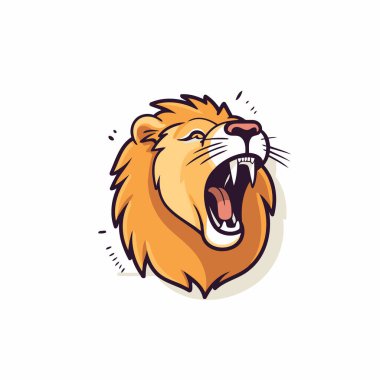Aslan başlı maskot logosu. Aslan başlı maskotun vektör çizimi.