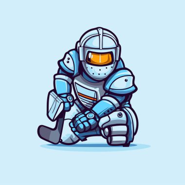 Uzay giysili astronot. Vektör çizimi. Mavi arkaplanda izole edilmiş.