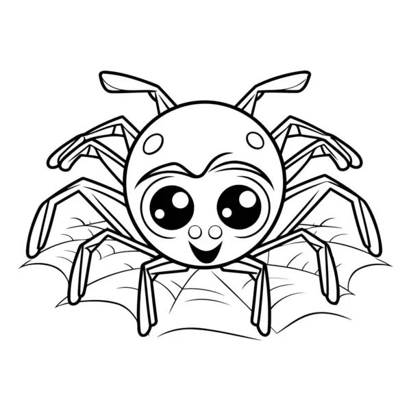 Söpö Hämähäkki Ikoni Sarjakuva Kuva Söpö Hämähäkki Vektori Kuvake Web — vektorikuva