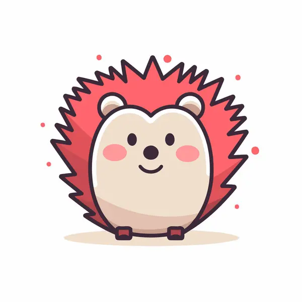 Cute Hedgehog Vector Illustration Flat Cartoon Style — Stock Vector