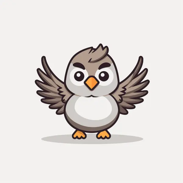 Penguin Bird Cartoon Mascot Character Design Vector Illustration — Stock Vector