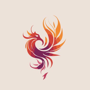 Ejderha vektör logosu tasarım şablonu. Horoz sembolü. Phoenix simgesi.