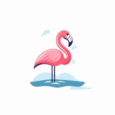 Flamingo vektör çizimi. Flamingo ikonu. Tropikal kuş.