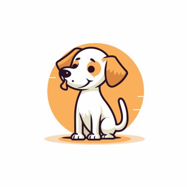 Güzel çizgi film köpek vektör çizimi. Sevimli evcil hayvan maskotu tasarımı.