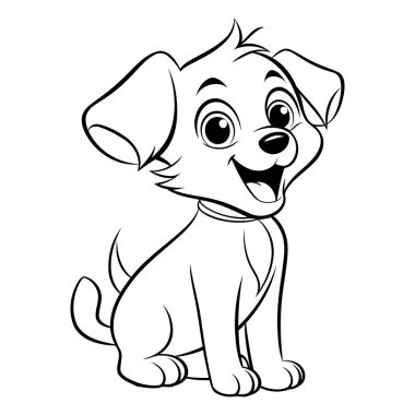 Beyaz arka planda şirin bir köpek yavrusu. Vektör çizimi. eps